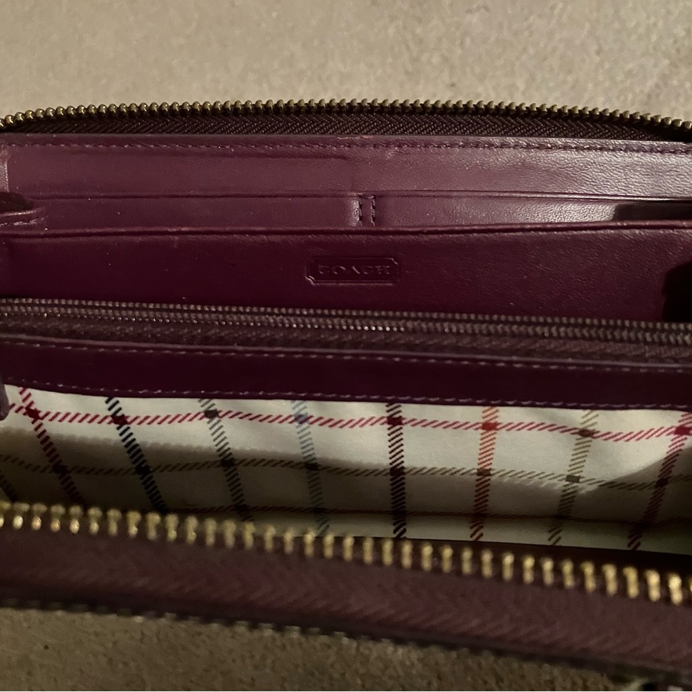 Coach Signature Wallet with Purple and Brown Accents - Picture 4 of 4